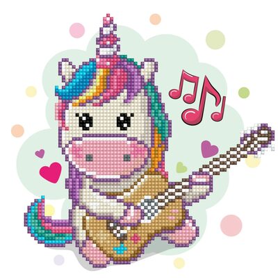 DIAMOND DOTZ® DD3.034 Original Diamond Painting Set Einhorn Music fills my heart 23 x 23 cm