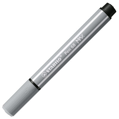 STABILO 768/95 Premium-Filzstift mit dicker Keilspitze - STABILO Pen 68 MAX - Einzelstift - mittelgrau