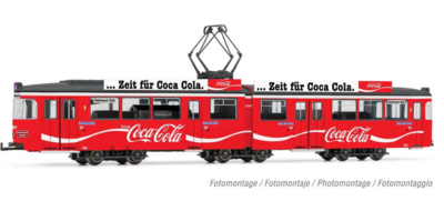 RIVAROSSI HR2861D H0 Heidelberger Straßenbahn Typ Duewag Gt6 'Coca Cola'-Lackierung DCC, Ep. IV-V