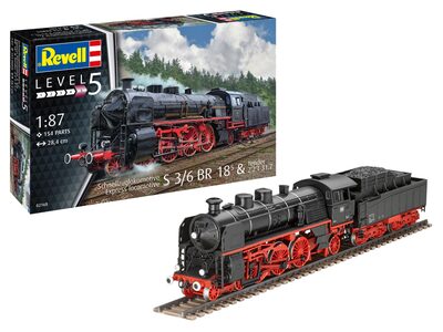 REVELL 02168 1:87 Schnellzuglokomotive S3/6 BR18 mit Tender
