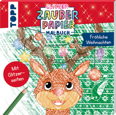 TOPP 29178 Glitzer Zauberpapier Malbuch Fröhliche Weihnachten