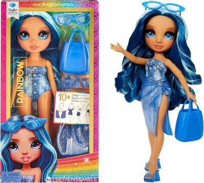 MGA 507307-EUC Rainbow High Swim & Style Fashion Doll- Skyler (Blue)
