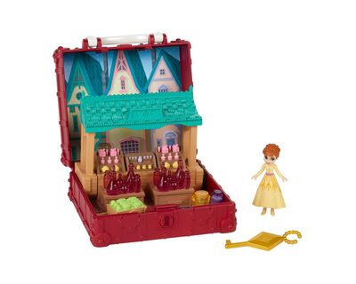 HASBRO E6545EU4 E7080EU40 Disney Eiskönigin Pop-Up Abenteuer Dorfset Spielset mit Griff, inklusive Anna Puppe zum Disney Film Die Eiskönigin 2