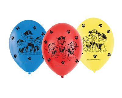 AMSCAN 9903825 6 Latexballons Paw Patrol 23cm