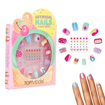 DEPESCHE 0014072 TOPModel Kunstnägel und Dekosteine Set CANDY GLAM