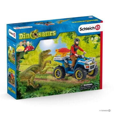 SCHLEICH 41466 Flucht auf Quad vor Velociraptor