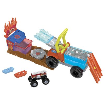HOT WHEELS HPN73 Hot Wheels Monster Trucks Arena World: 5-Alarm-Rettungsaktion