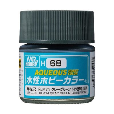 MR. HOBBY H-068 Aqueous Hobby Colors (10 ml) RLM74 Dark Gray