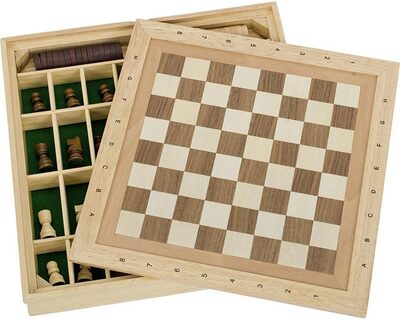 goki 56953 Spiele-Set Schach, Dame und Mühle