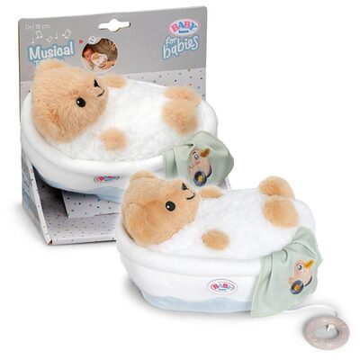 ZAPF 840832 BABY born for babies - Spieluhr Teddy in der Badewanne