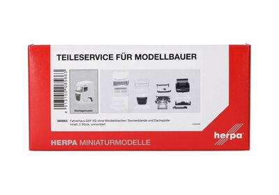 HERPA 085663 1:87 Teileservice Fahrerhaus DAF XG ohne Windleitbleche, Dachspoiler und Sonnenblende, 2 Stück