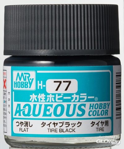 MR HOBBY - GUNZE H-077 Mr Hobby -Gunze Aqueous Hobby Colors (10 ml) Tire Black [30
