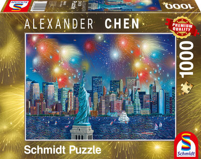SCHMIDT SPIELE 59649 Freiheitsstatue mit Feuerwerk