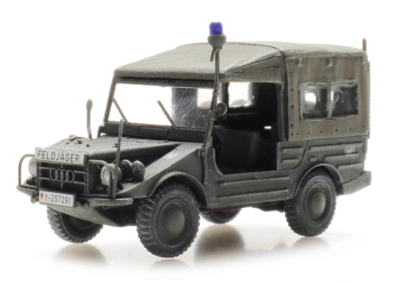 ARTITEC 6870449 H0 DKW Munga 91/8 Olive Feldjäger Bundeswehr Resin Fertigmodell