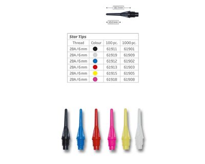 BULL'S 61911 BULL'S Star Soft Tips 6mm(2BA)