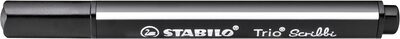 STABILO 368/946 Gefederter Dreikant-Filzstift - STABILO Trio Scribbi - Einzelstift - schwarz
