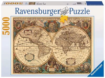 RAVENSBURGER 17411 Puzzle 500 Teile Historische Weltkarte, Henricus (Hendrick) Hondius 1630