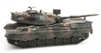 ARTITEC 6870050 H0 Leopard 1A1-A2 Flecktarn für Eisenbahntransport, Bundeswehr Resin Fertigmodell
