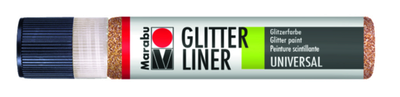 Marabu 180309586 Marabu Glitter-Liner Glitter-Rotgold 586, 25 ml
