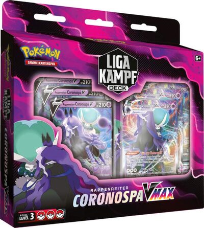 POKEMON 45397 PKM Pokémon Liga-Kampfdeck Coronospa-VMAX Rappenreiter oder Schimmelreiter, sortiert
