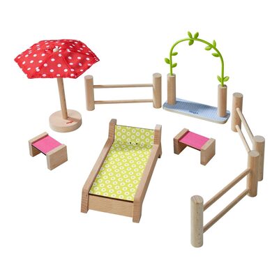 HABA 306717 Little Friends – Puppenhaus-Möbel Garten