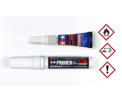 TAMIYA 300087211 TAMIYA CA-Cement/Primer Set je 3g PP/PE/POM