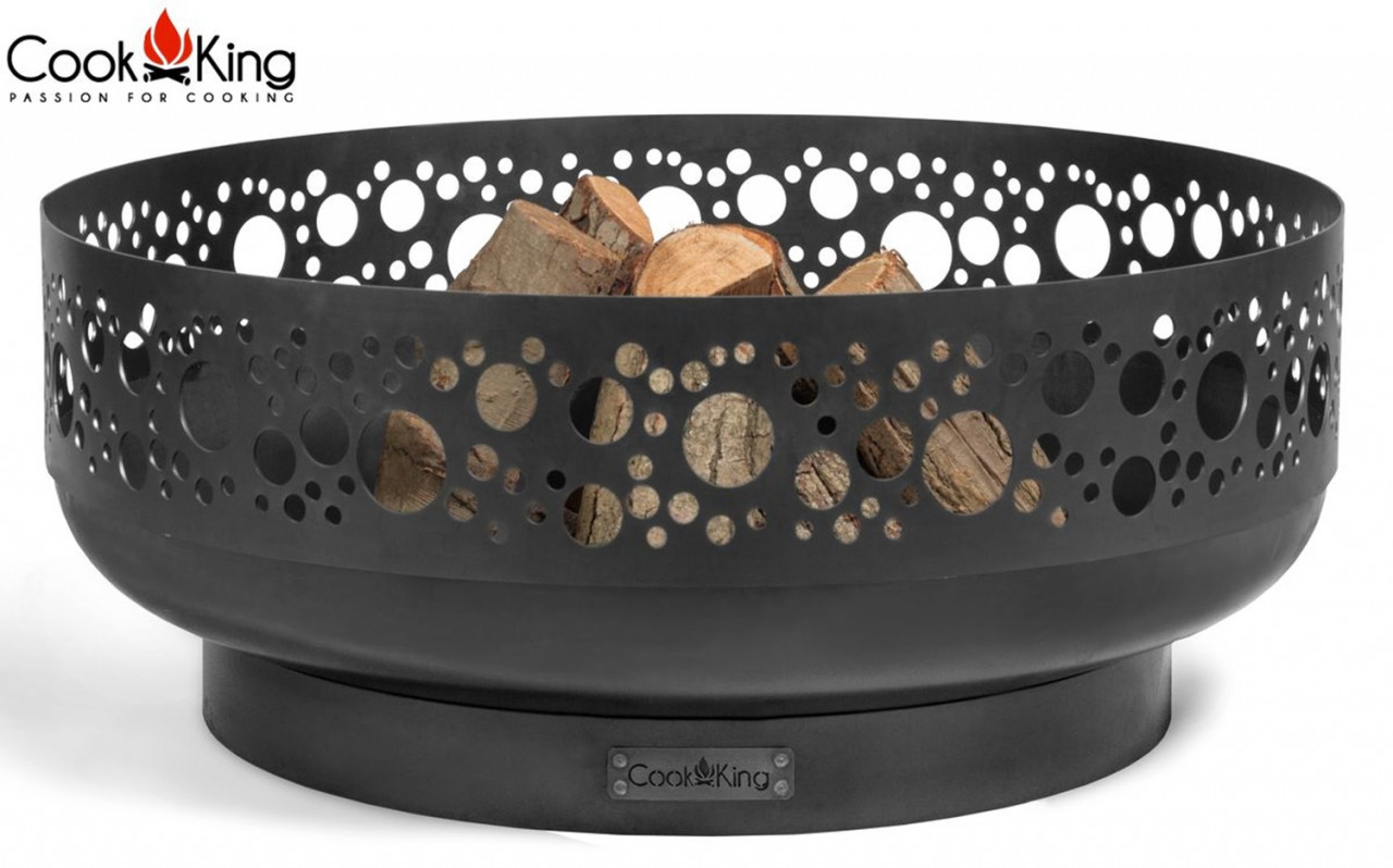 Feuerschale 'Boston' Ø 80 cm Feuerstelle für Garten aus Stahl Feuerkorb als Wärmequelle oder Grill