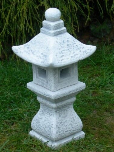 Beton Figur japanische Laterne H 37 cm Dekofigur und Gartenskulptur