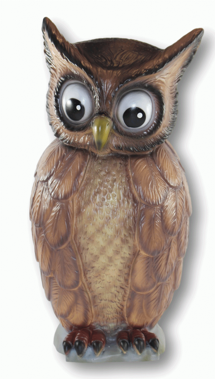 Deko Garten Figur Vogelfigur Eule H 46 cm stehend Gartenfigur Dekofigur aus Kunststoff