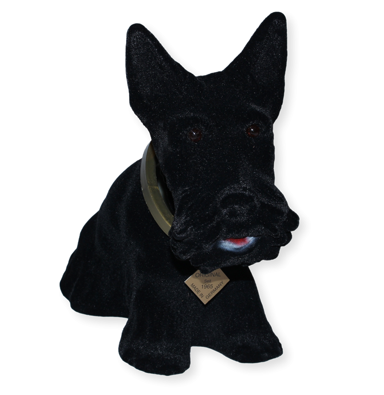Wackel Figur Hund Scottish Terrier Wackelfigur H 22 cm schwarz groß Dekofigur mit Wackelkopf