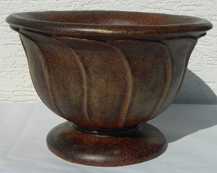 Dekofigur Vase H 26 cm Einzelstück Rost nachgemalt aus Kunstharz Gartenfigur Gartendeko