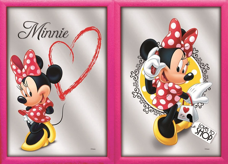 Set: 2 Spiegelbilder Minnie Mouse 30x20 cm Kinderzimmer Deko Bild Wandbilder