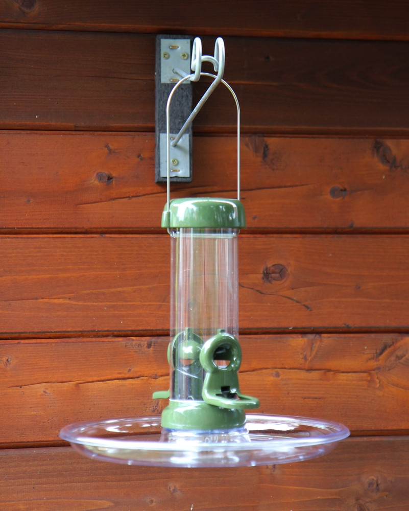 Futtersäule Ring-Pull mini mit T-Träger, Futterteller und Fülltrichter Vogelfutterspender wetterfest