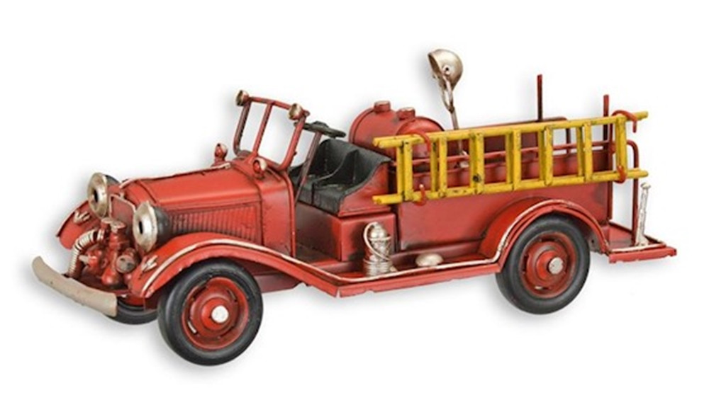 Blechmodell Nostalgie Feuerwehrfahrzeug Feuerwehrauto L 26,5 cm Deko Blechauto Retro Blechwagen
