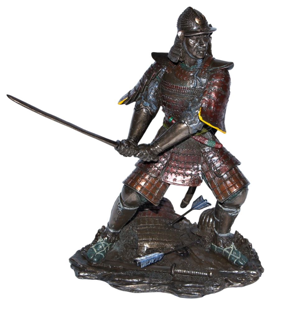 Deko Figur Samurai Art H 21 cm japanischer Krieger in Rüstung mit Schwert Figur