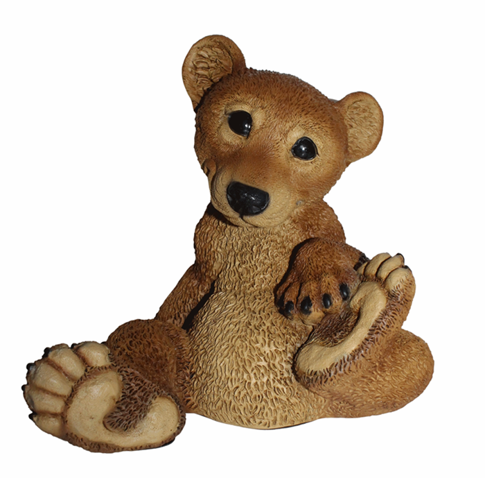 Dekofigur Tierfigur Bärfigur junger Bär sitzend Kollektion Castagna Sammlerfigur aus Resin H 21 cm