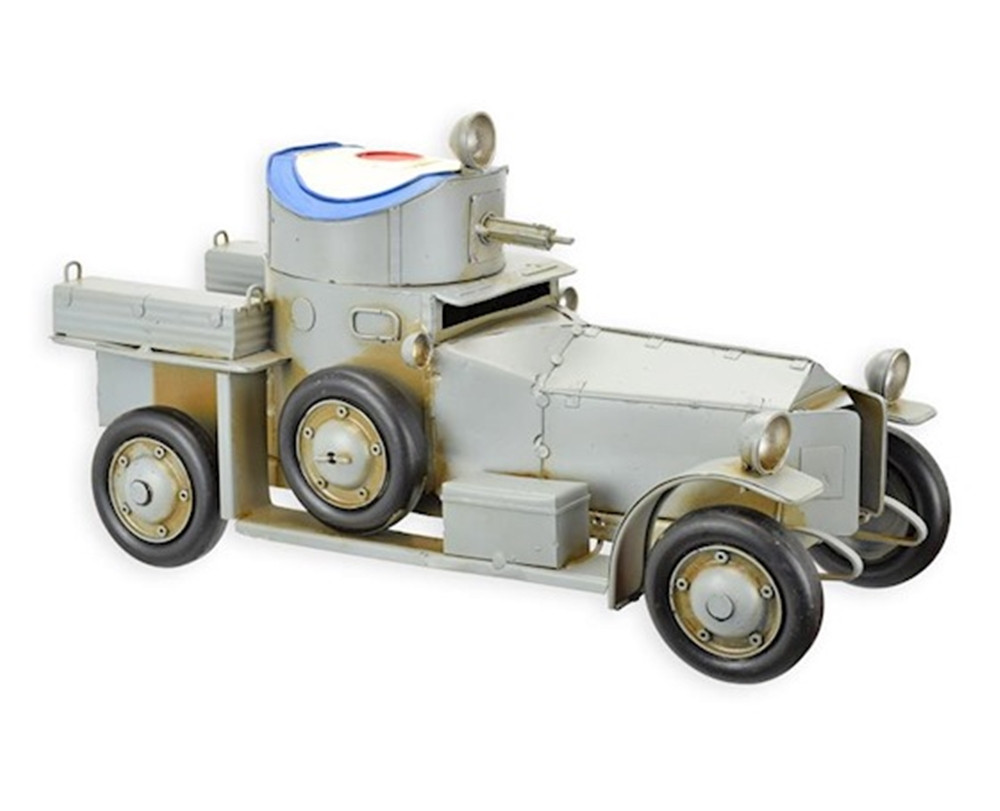 Blechmodell Nostalgie Panzerwagen aus Ersten Weltkrieg aus Blech Höhe 15,5 cm Deko Modellfahrzeug