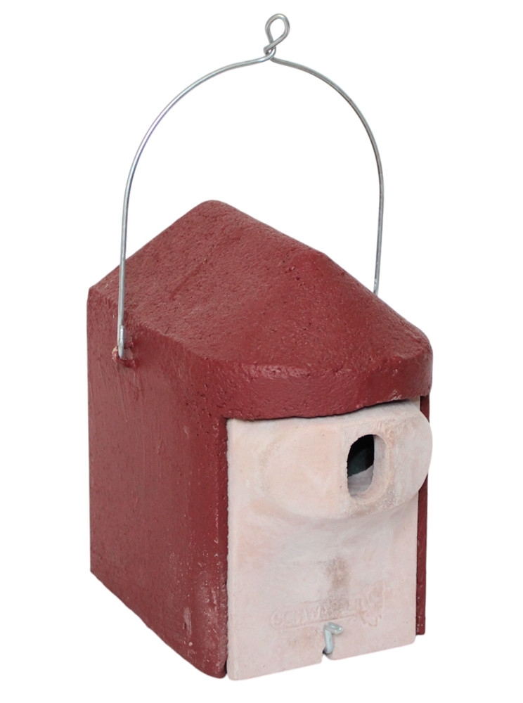 Naturschutzprodukt Satz 4 Stück Nisthöhle Typ 2GR rot oval Flugloch 30x45 mm Katzen- und Maderschutz