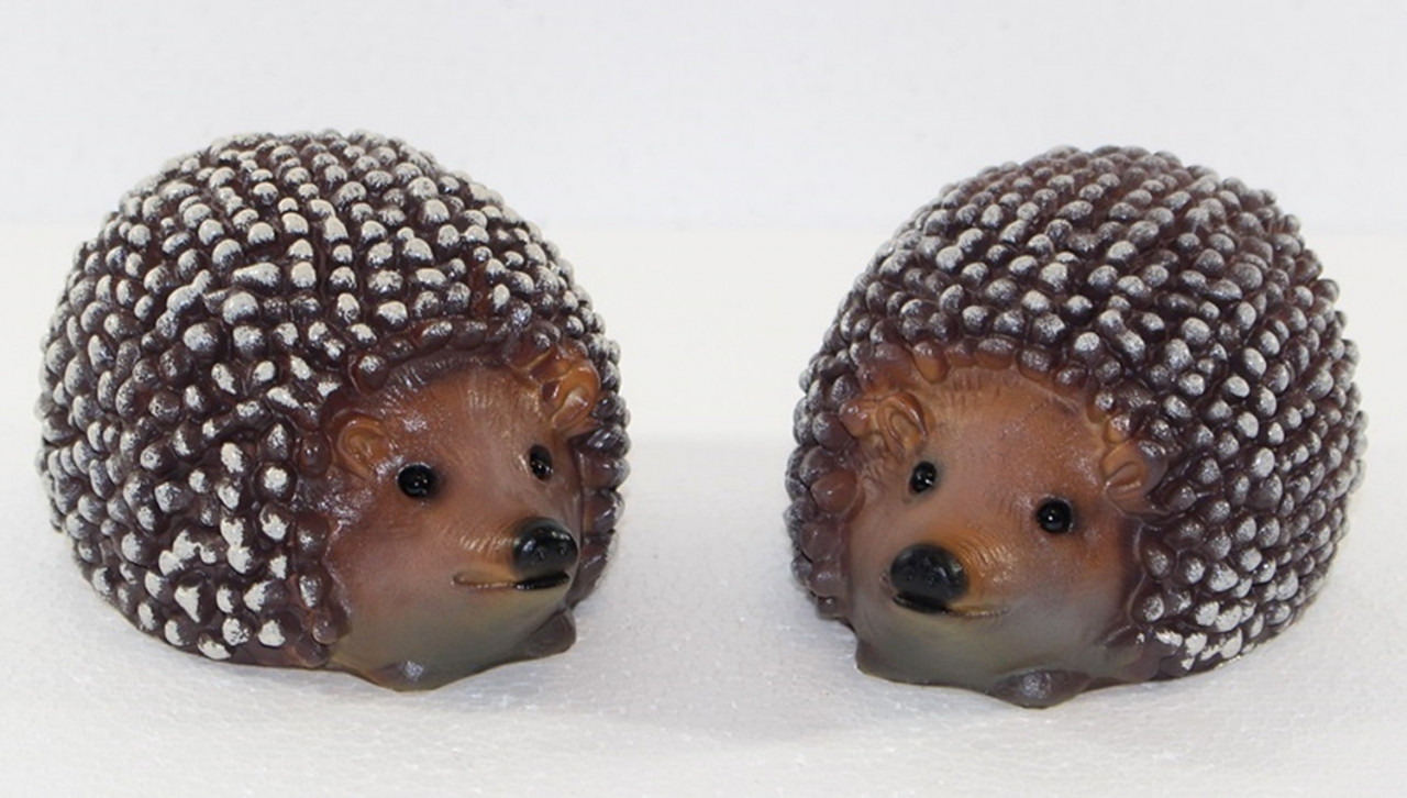 Deko Garten Figur Dekofigur Tierfigur Igel klein 2-er Satz liegend aus Kunststoff Höhe 7 cm