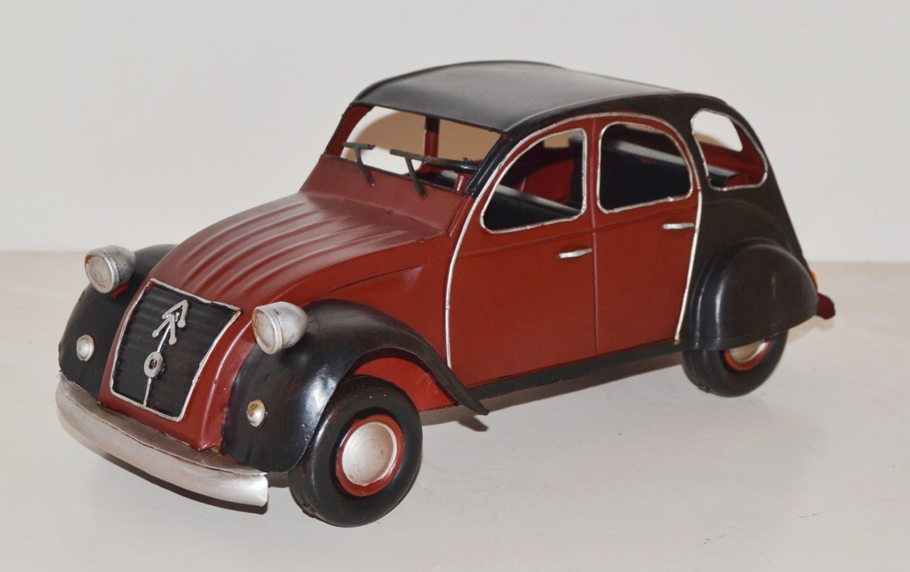 Blechauto Nostalgie Modellauto Oldtimer Citroen 2CV Ente aus Blech L 33 cm