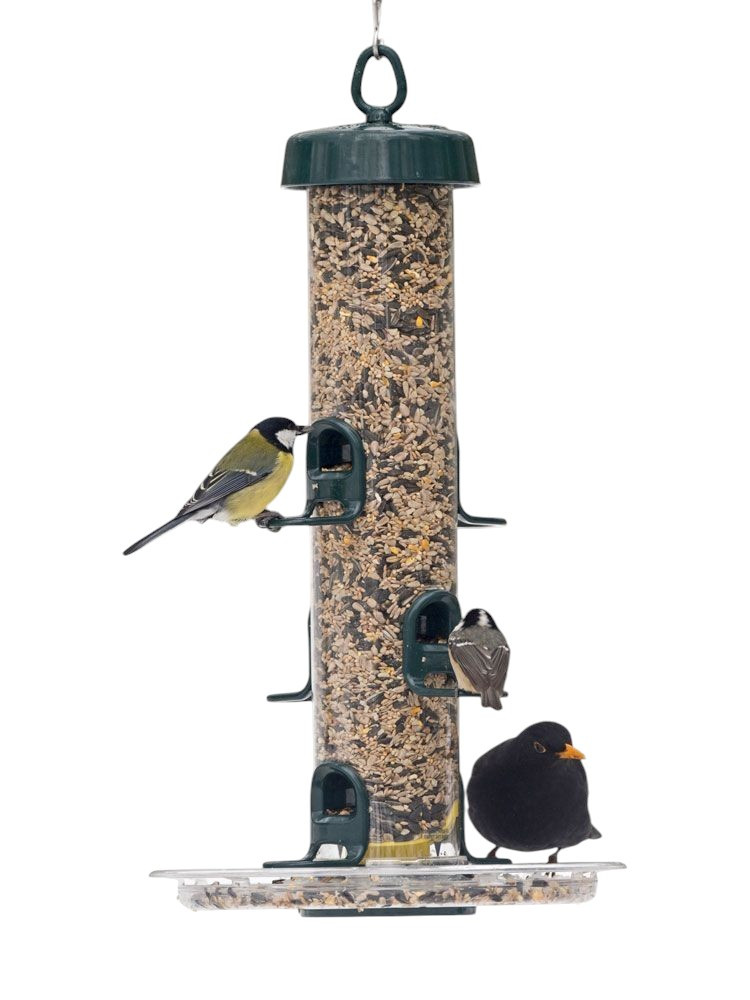 Naturschutzprodukt Futtersäule Big Easy mit Futterteller Metall Futterstation H 50 cm Inhalt 2,2 l