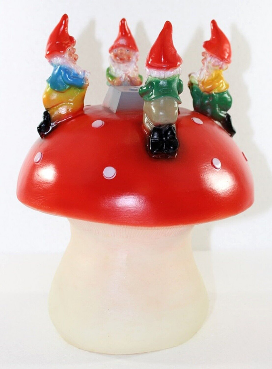 Deko Figur Zwerge 4 kleine Gartenzwerge auf Pfiffer kniend H 31 cm Gartenfigur aus Kunststoff