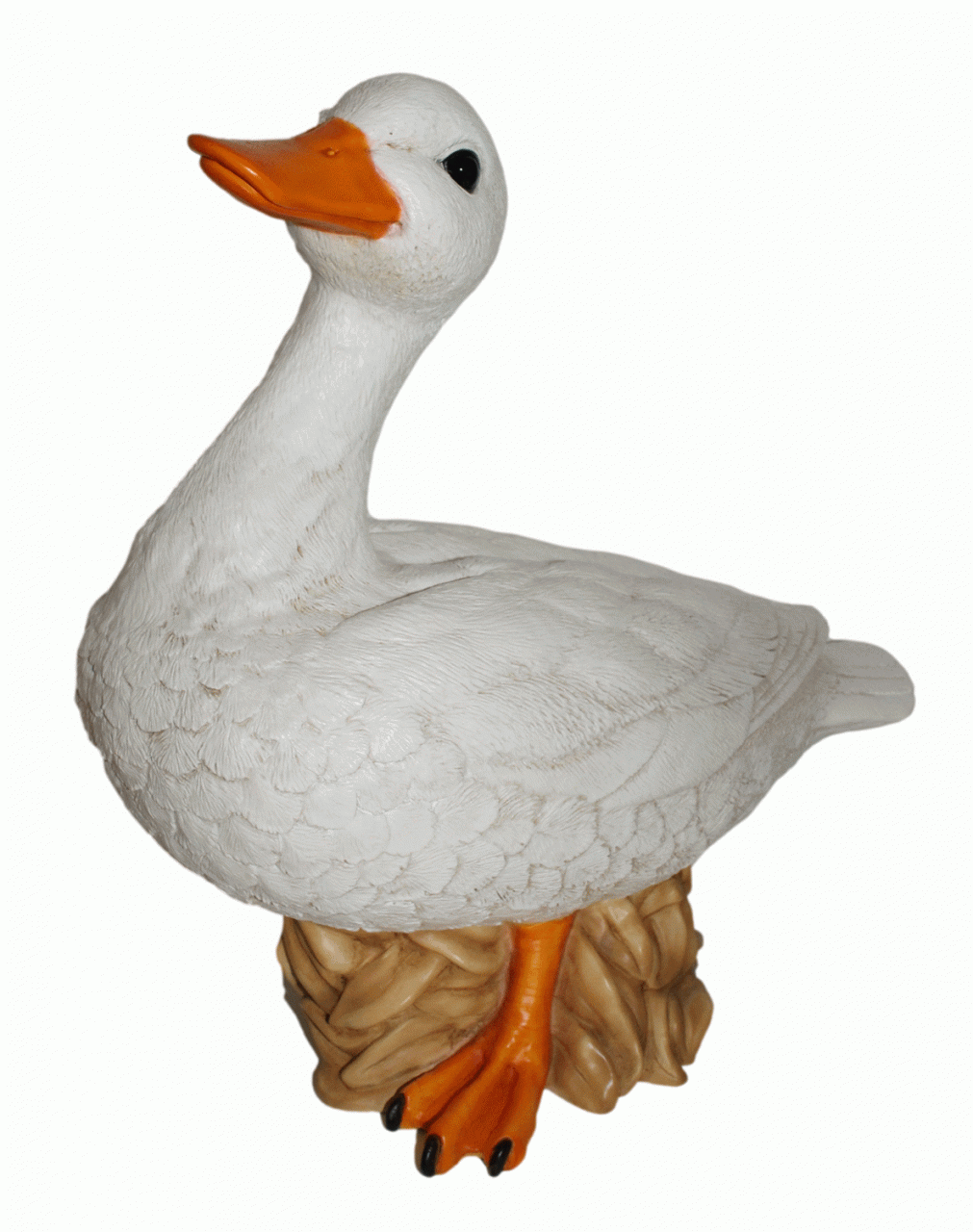 Deko Figur Gans Tierfigur weiße Gänsefigur Gänsemutter Vogel Kollektion Castagna aus Resin H 37 cm
