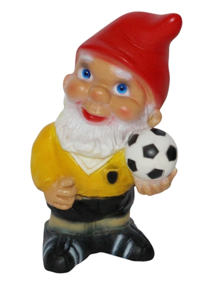 Gartenzwerg Fußballer klein Höhe 17 cm Gartendeko Dekofigur Zwerg aus Kunststoff