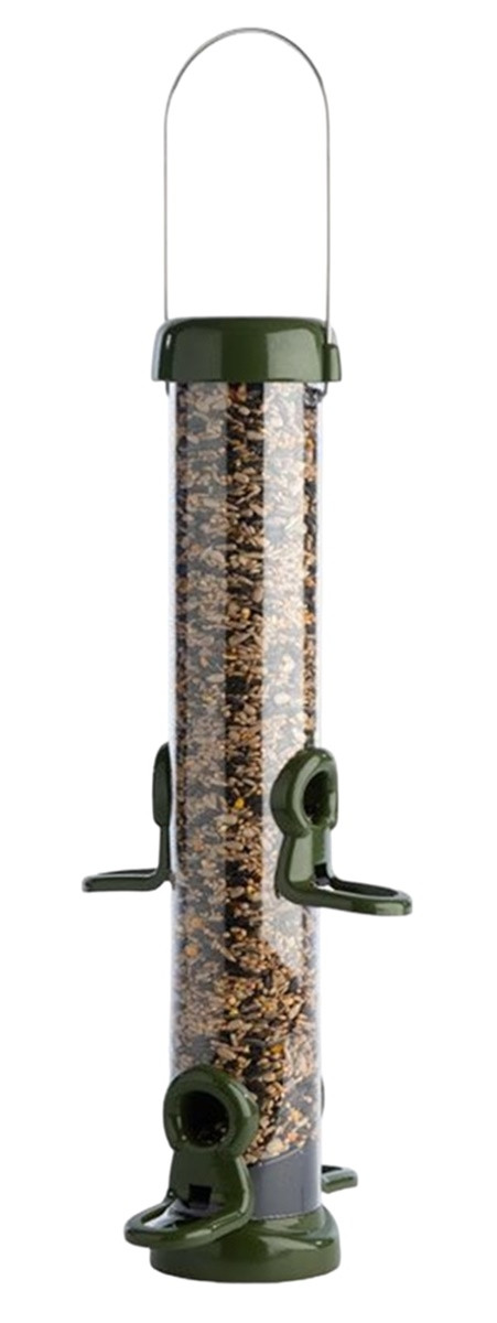 Naturschutzprodukt Futtersäule Ring-Pull Click midi grün Futterspender H 51 cm Inhalt 1,0 l