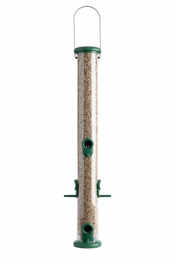 Naturschutzprodukt Futtersäule 2 Stück The One maxi grün Kunststoff Inhalt 1,5 l H 70 cm (mit Bügel)