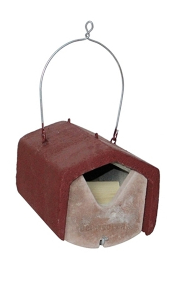 Halbhöhle 2HW - räubersichere Nisthöhle mit Brutraumeinsatz in rot Maße 20×20×30 cm Artenschutz