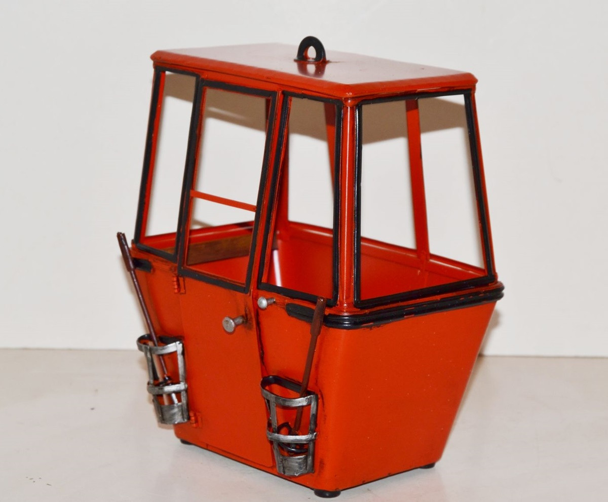 Blechmodell Nostalgie Ski Gondel Oldtimer Berggondel rot Replikat aus der Schweiz H 20 cm