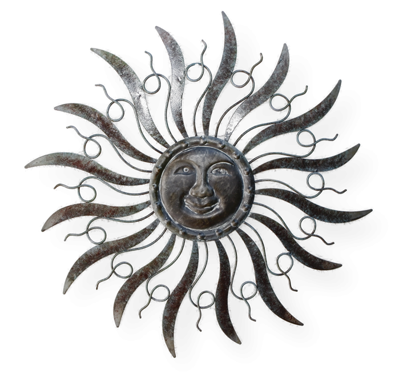 Wanddekoration Metall Sonne Durchmesser 55 cm Wanddeko Metallbild Wandbild Wandkunst