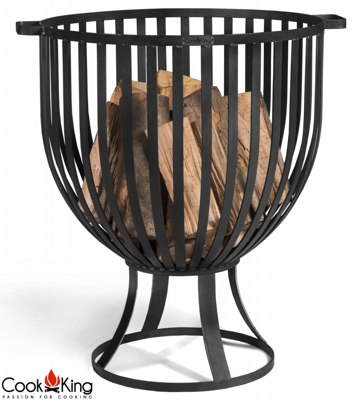 Feuerkorb 'Katar' Ø 60cm Feuerstelle für den Garten aus Stahl Feuersäule als Wärmequelle oder Grill